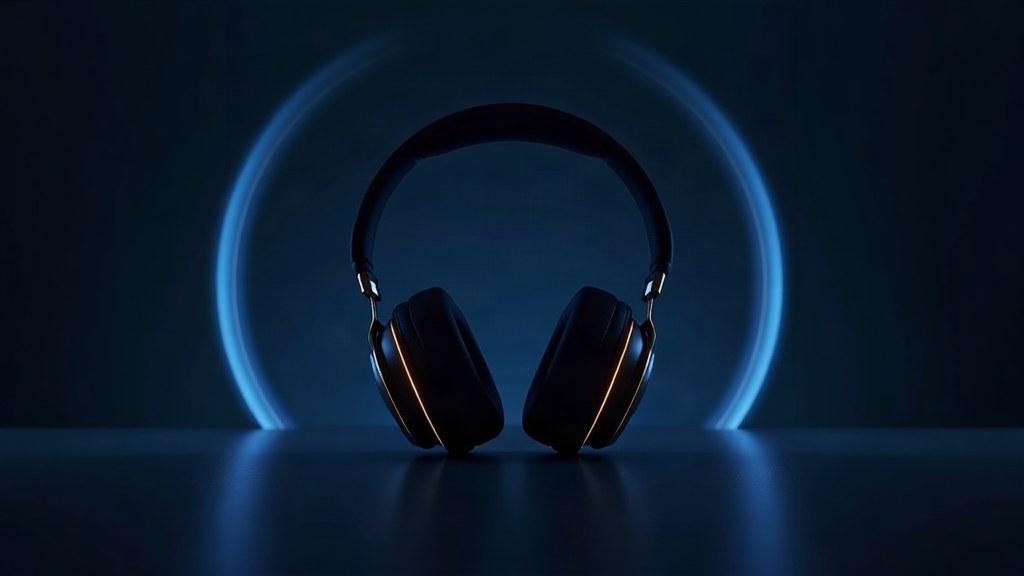 Weight Loss Hypnosis Audio Program — headphones with sound waves